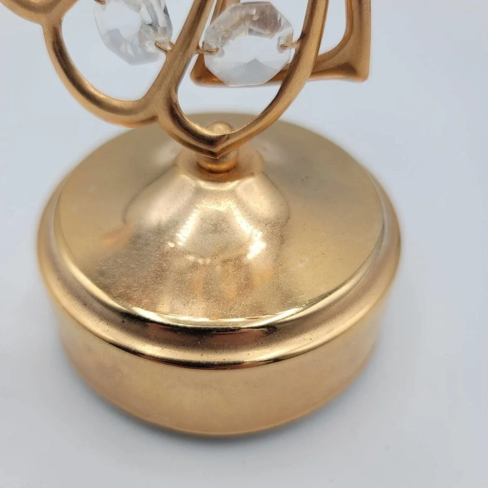 Vintage Crystal 24kt Gold Plated Angel 